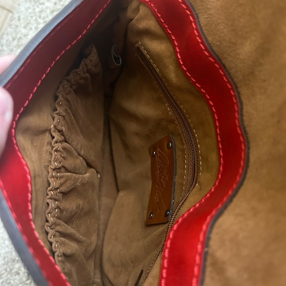 Patricia Nash Vatoni Convertible Leather Backpack Red Women's Travel Handbag - Picture 3 of 13